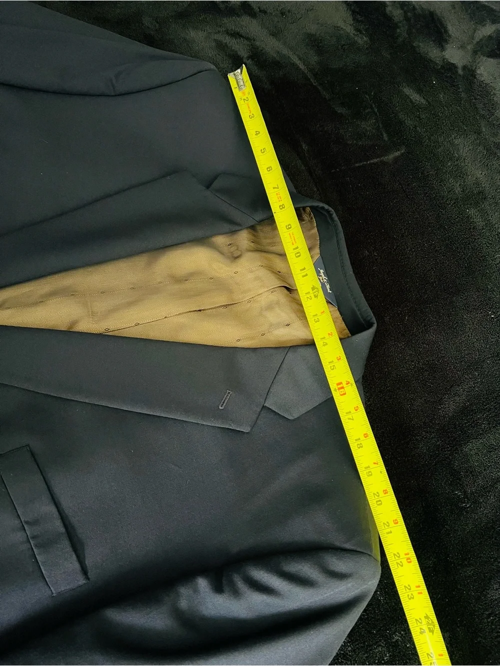 100% Wool Joseph & Feiss Navy Sport Coat with Golden Brown Lining
